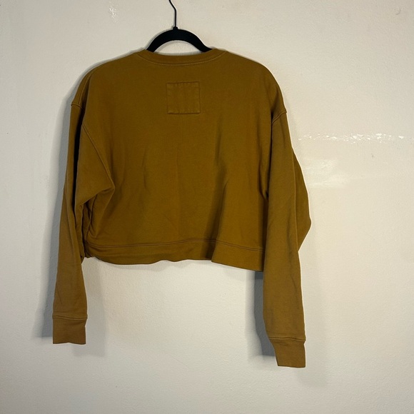Girlfriend Collective Cropped Mustard Sweatshirt - Picture 2 of 4